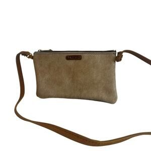 Wild Goose Cowhide Crossbody Bag Tan Brown Hair Great Condition!